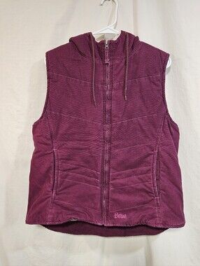 Berne Women's Hooded Quilted Vest in Plum